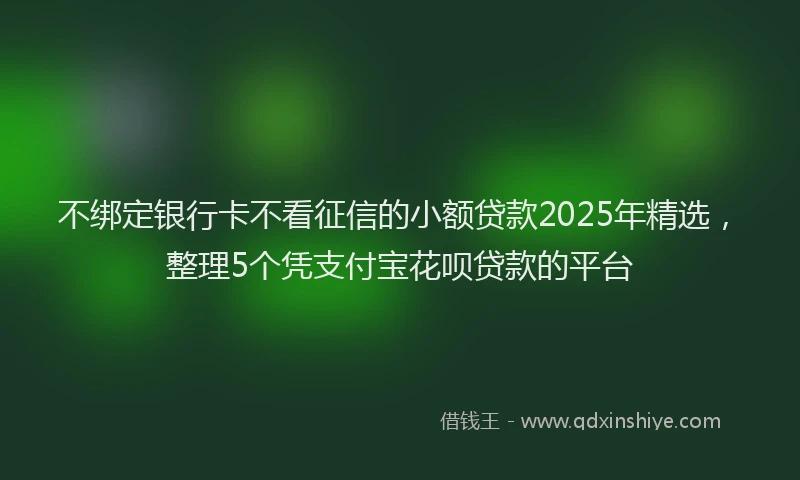 不绑定银行卡不看征信的小额贷款2025年精选，整理5个凭支付宝花呗贷款的平台