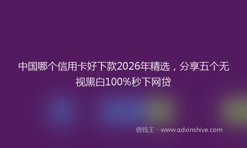 中国哪个信用卡好下款2026年精选，分享五个无视黑白100%秒下网贷