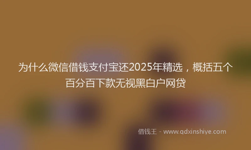 为什么微信借钱支付宝还2025年精选，概括五个百分百下款无视黑白户网贷
