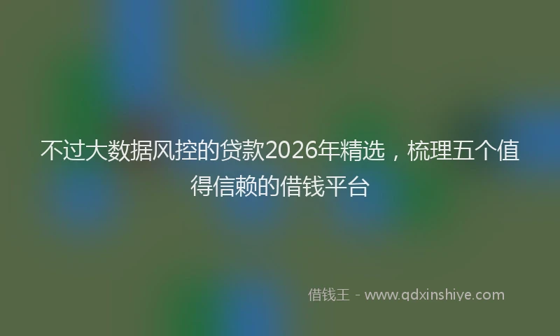 不过大数据风控的贷款2026年精选,梳理五个值得信赖的借钱平台