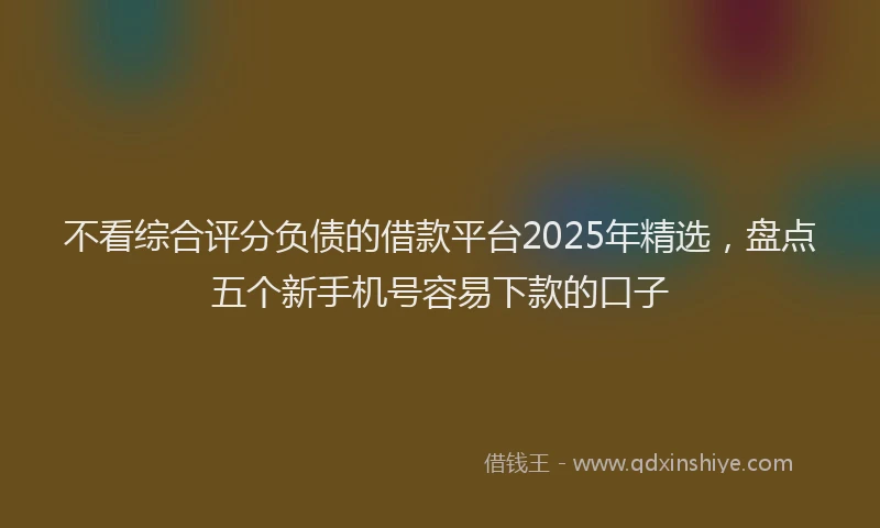 不看综合评分负债的借款平台2025年精选,盘点五个新手机号容易下款的口子