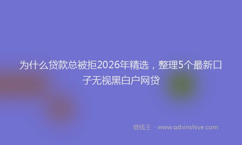 为什么贷款总被拒2026年精选,整理5个最新口子无视黑白户网贷