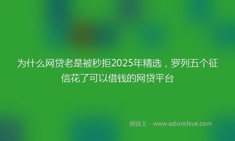 为什么网贷老是被秒拒2025年精选，罗列五个征信花了可以借钱的网贷平台