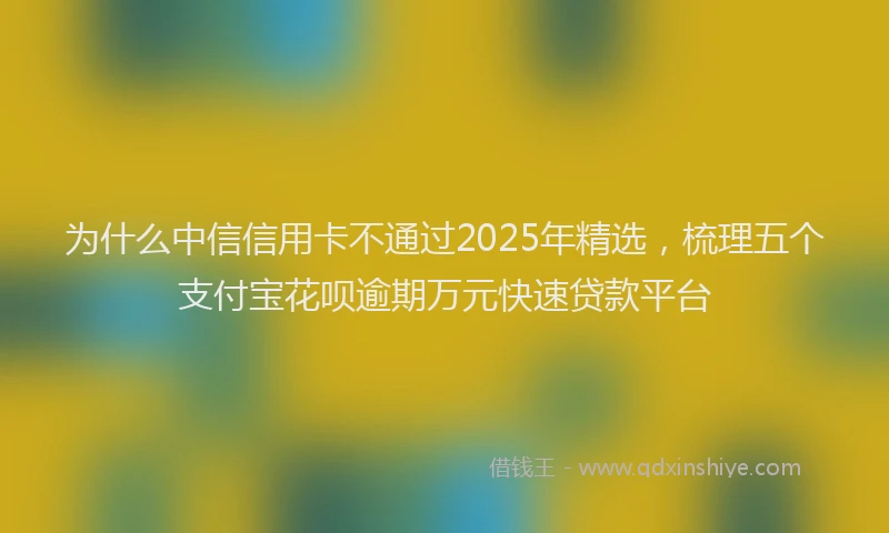 为什么中信信用卡不通过2025年精选，梳理五个支付宝花呗逾期万元快速贷款平台