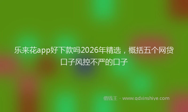 乐来花app好下款吗2026年精选，概括五个网贷口子风控不严的口子