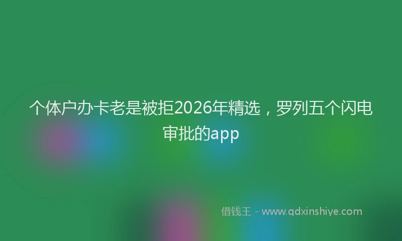 个体户办卡老是被拒2026年精选，罗列五个闪电审批的app