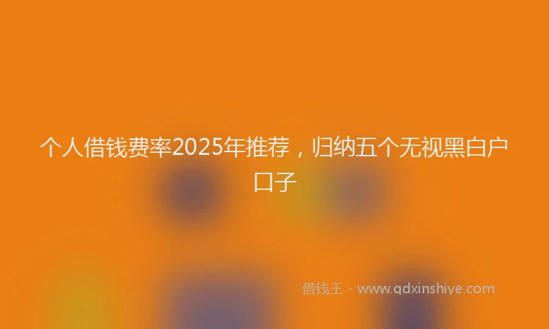 个人借钱费率2025年推荐，归纳五个无视黑白户口子