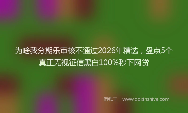 为啥我分期乐审核不通过2026年精选，盘点5个真正无视征信黑白100%秒下网贷