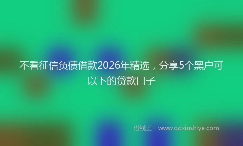 不看征信负债借款2026年精选,分享5个黑户可以下的贷款口子