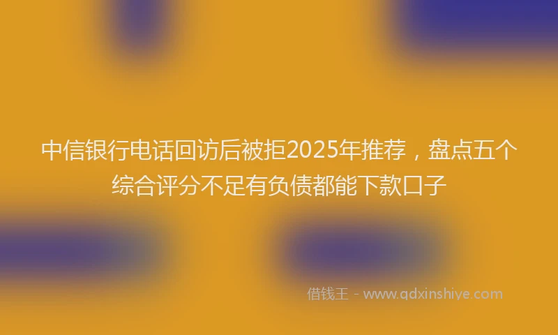 中信银行电话回访后被拒2025年推荐，盘点五个综合评分不足有负债都能下款口子