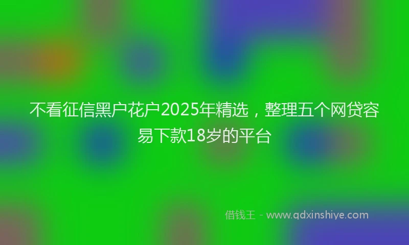 不看征信黑户花户2025年精选,整理五个网贷容易下款18岁的平台