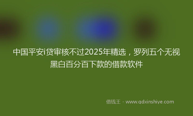 中国平安i贷审核不过2025年精选，罗列五个无视黑白百分百下款的借款软件