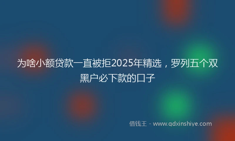 为啥小额贷款一直被拒2025年精选,罗列五个双黑户必下款的口子