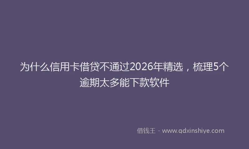 为什么信用卡借贷不通过2026年精选，梳理5个逾期太多能下款软件