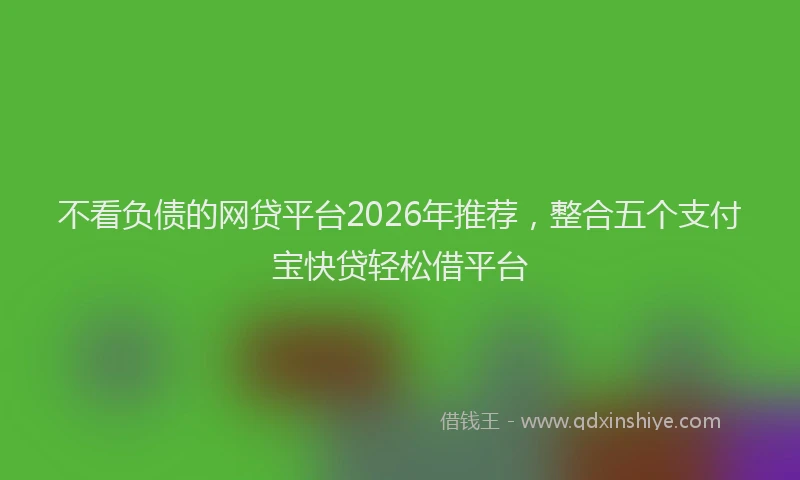 不看负债的网贷平台2026年推荐，整合五个支付宝快贷轻松借平台