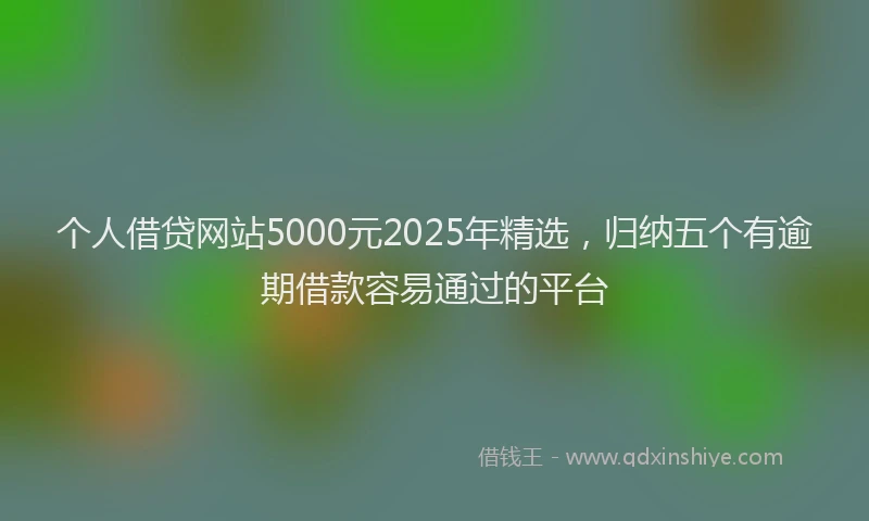 个人借贷网站5000元2025年精选，归纳五个有逾期借款容易通过的平台