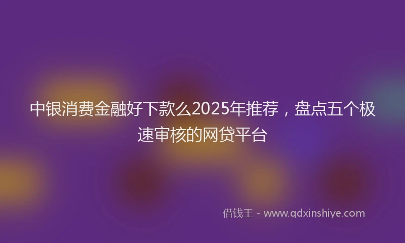 中银消费金融好下款么2025年推荐,盘点五个极速审核的网贷平台