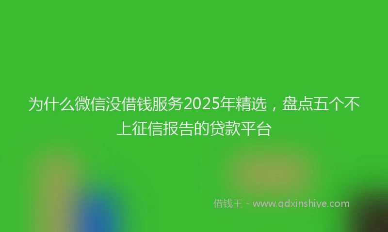 为什么微信没借钱服务2025年精选，盘点五个不上征信报告的贷款平台