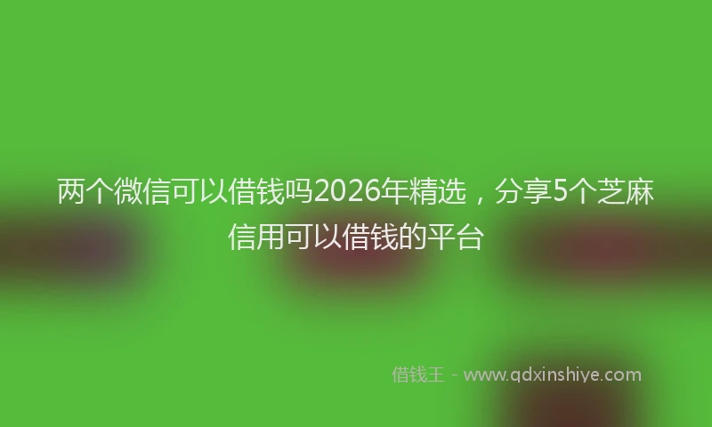 两个微信可以借钱吗2026年精选，分享5个芝麻信用可以借钱的平台