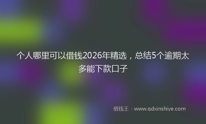 个人哪里可以借钱2026年精选，总结5个逾期太多能下款口子