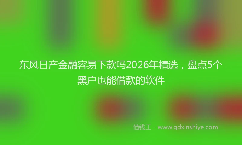 东风日产金融容易下款吗2026年精选，盘点5个黑户也能借款的软件