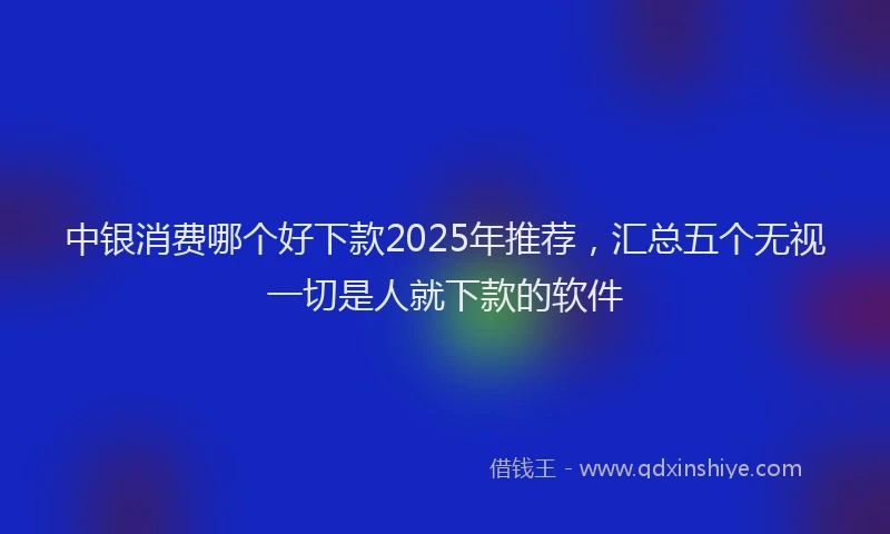中银消费哪个好下款2025年推荐，汇总五个无视一切是人就下款的软件