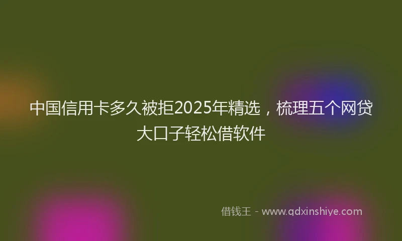 中国信用卡多久被拒2025年精选，梳理五个网贷大口子轻松借软件