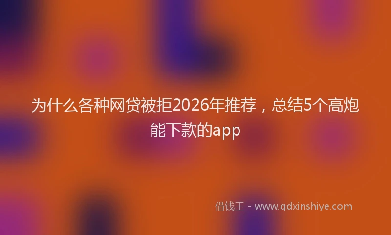 为什么各种网贷被拒2026年推荐，总结5个高炮能下款的app