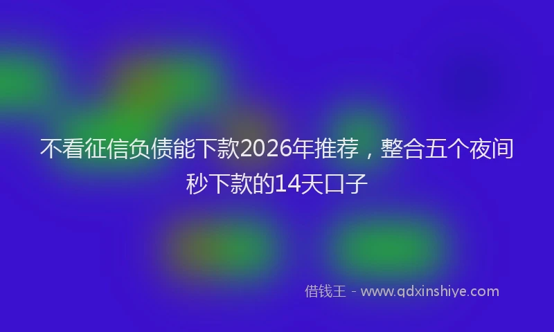 不看征信负债能下款2026年推荐,整合五个夜间秒下款的14天口子