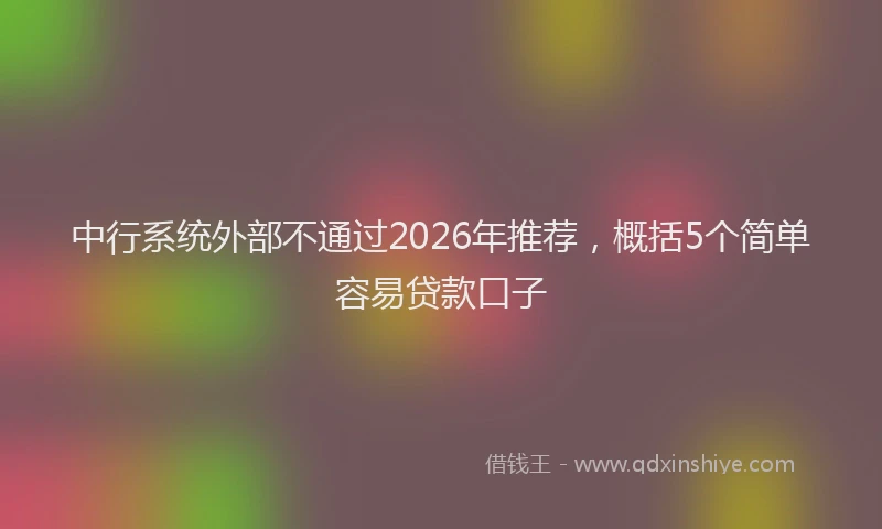 中行系统外部不通过2026年推荐，概括5个简单容易贷款口子