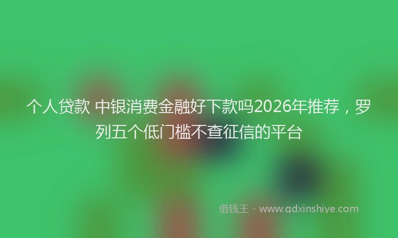 个人贷款 中银消费金融好下款吗2026年推荐，罗列五个低门槛不查征信的平台