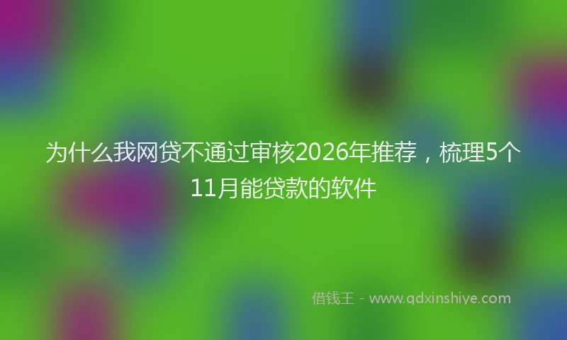 为什么我网贷不通过审核2026年推荐，梳理5个11月能贷款的软件