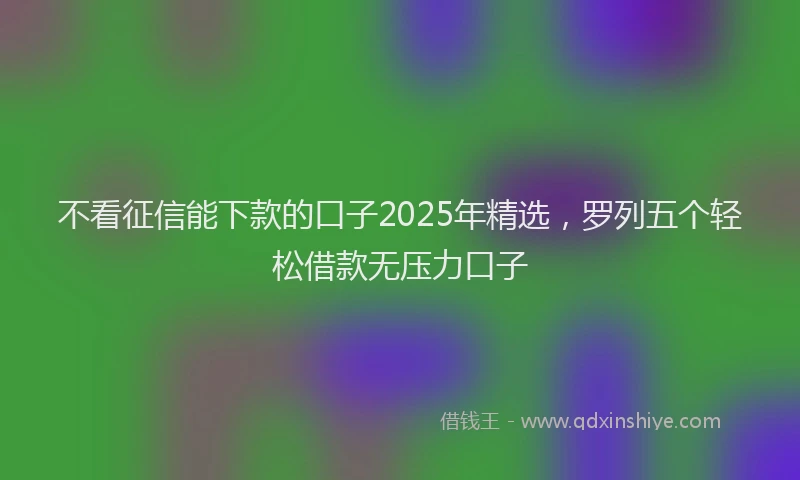 不看征信能下款的口子2025年精选，罗列五个轻松借款无压力口子