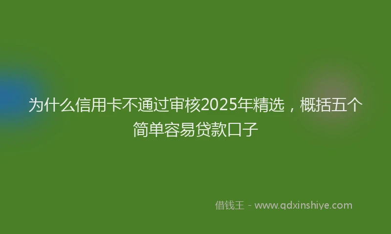 为什么信用卡不通过审核2025年精选,概括五个简单容易贷款口子
