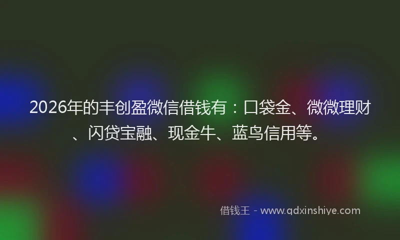 2026年的丰创盈微信借钱有:口袋金、微微理财、闪贷宝融、现金牛、蓝鸟信用等。