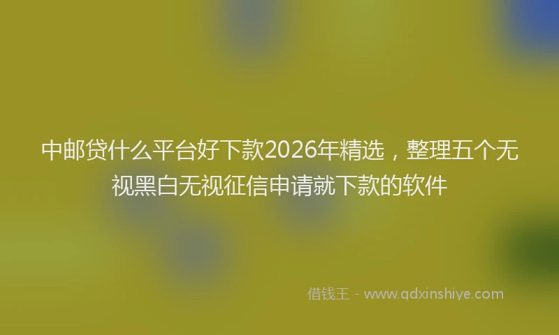 中邮贷什么平台好下款2026年精选，整理五个无视黑白无视征信申请就下款的软件