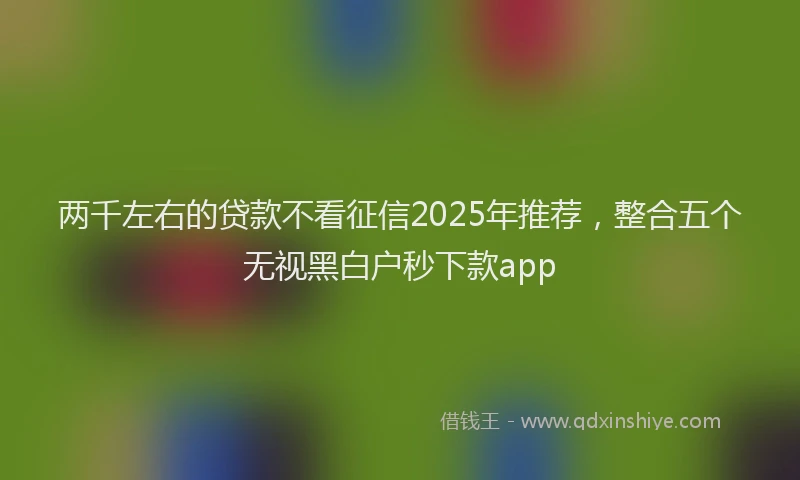 两千左右的贷款不看征信2025年推荐，整合五个无视黑白户秒下款app