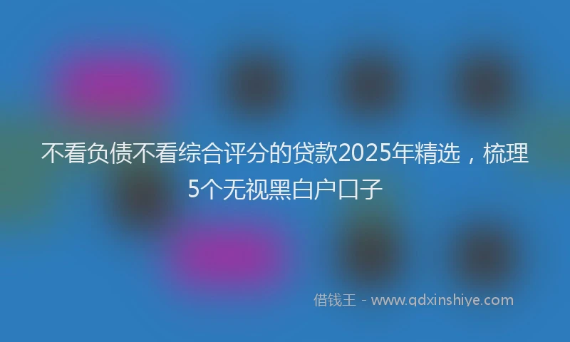 不看负债不看综合评分的贷款2025年精选，梳理5个无视黑白户口子