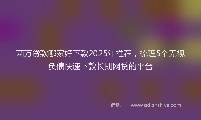 两万贷款哪家好下款2025年推荐,梳理5个无视负债快速下款长期网贷的平台