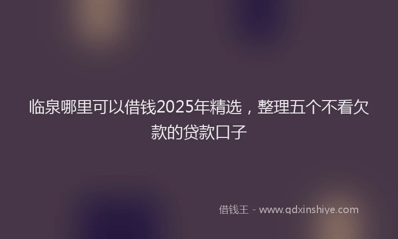临泉哪里可以借钱2025年精选，整理五个不看欠款的贷款口子
