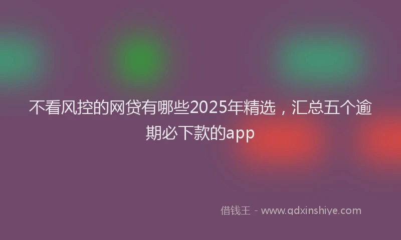不看风控的网贷有哪些2025年精选，汇总五个逾期必下款的app