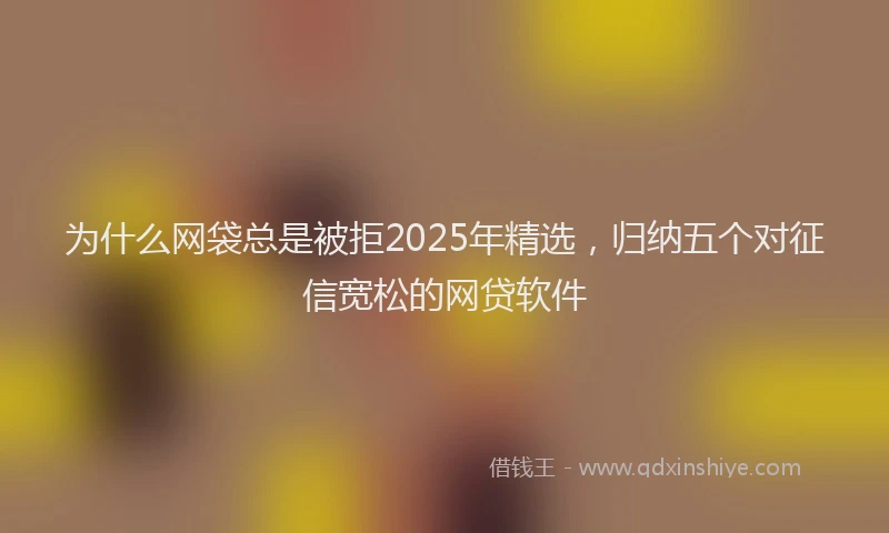 为什么网袋总是被拒2025年精选，归纳五个对征信宽松的网贷软件