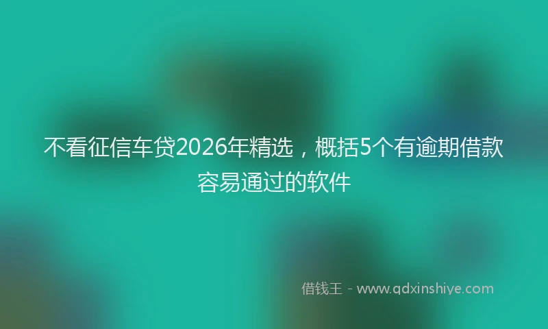 不看征信车贷2026年精选，概括5个有逾期借款容易通过的软件