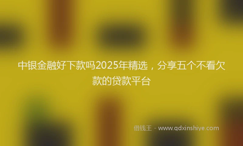 中银金融好下款吗2025年精选,分享五个不看欠款的贷款平台