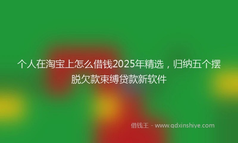 个人在淘宝上怎么借钱2025年精选，归纳五个摆脱欠款束缚贷款新软件