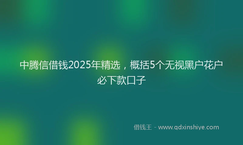 中腾信借钱2025年精选，概括5个无视黑户花户必下款口子