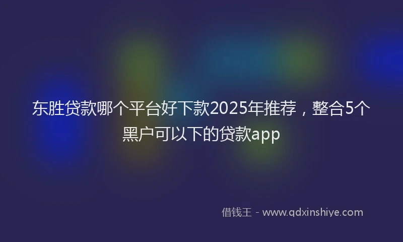 东胜贷款哪个平台好下款2025年推荐，整合5个黑户可以下的贷款app