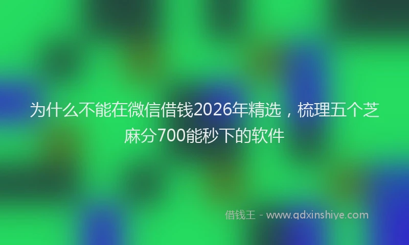 为什么不能在微信借钱2026年精选，梳理五个芝麻分700能秒下的软件