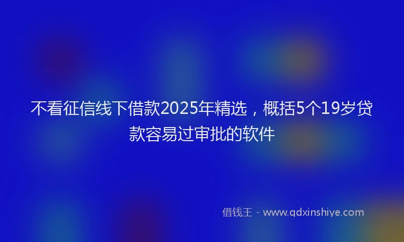 不看征信线下借款2025年精选，概括5个19岁贷款容易过审批的软件