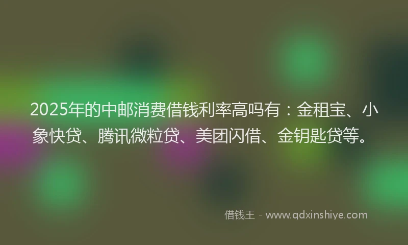 2025年的中邮消费借钱利率高吗有：金租宝、小象快贷、腾讯微粒贷、美团闪借、金钥匙贷等。